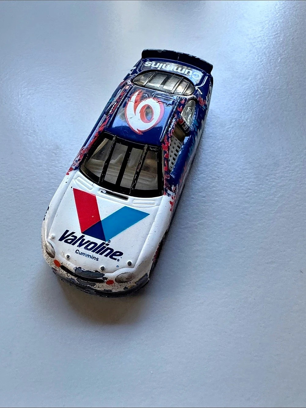 Valvoline Cummins Stock Car Die-Cast Toy Blue & White